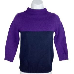 J.Crew Merino Wool Sweater Purple Black XXS